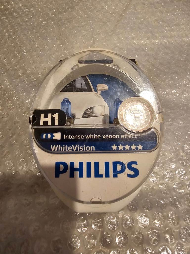 Philips 12V H1 White Vision Ultra +60% Brighter Upgrade - Twin Pack