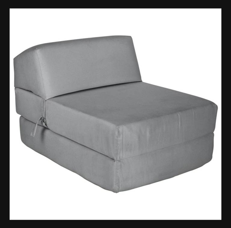 Grey Fold-Out Chair / Guest Bed