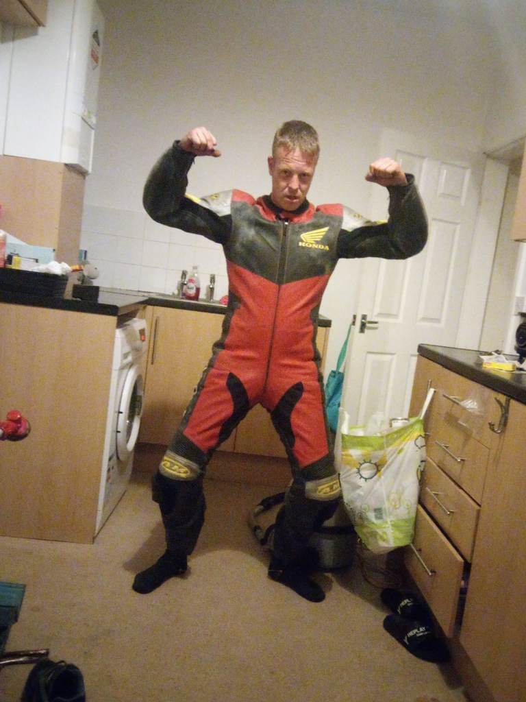 Leather motorbike suit honda