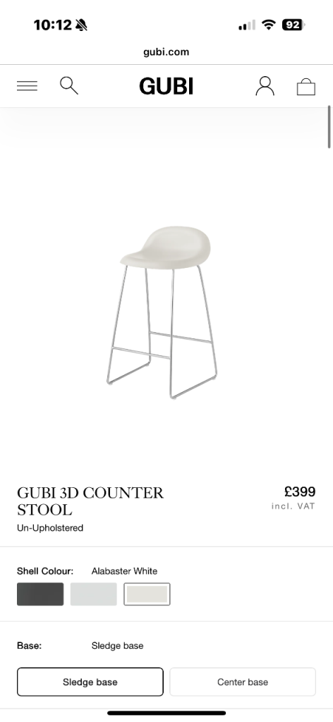 1x GUBI original designer bar stools leather cream