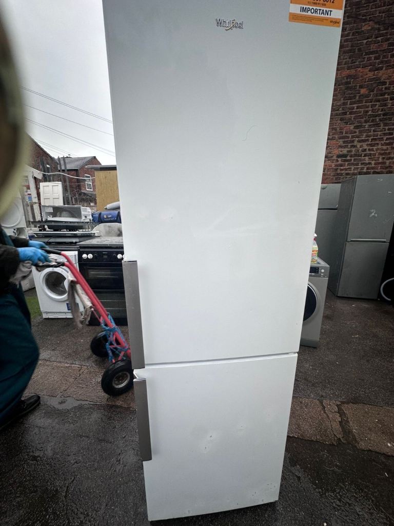 Whirlpool Tall White Fridge Freezer - Good Condition