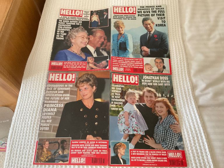 HELLO MAGAZINE Vintage 1990’s Nos 227-230 Lots about Celebrities/Royals etc