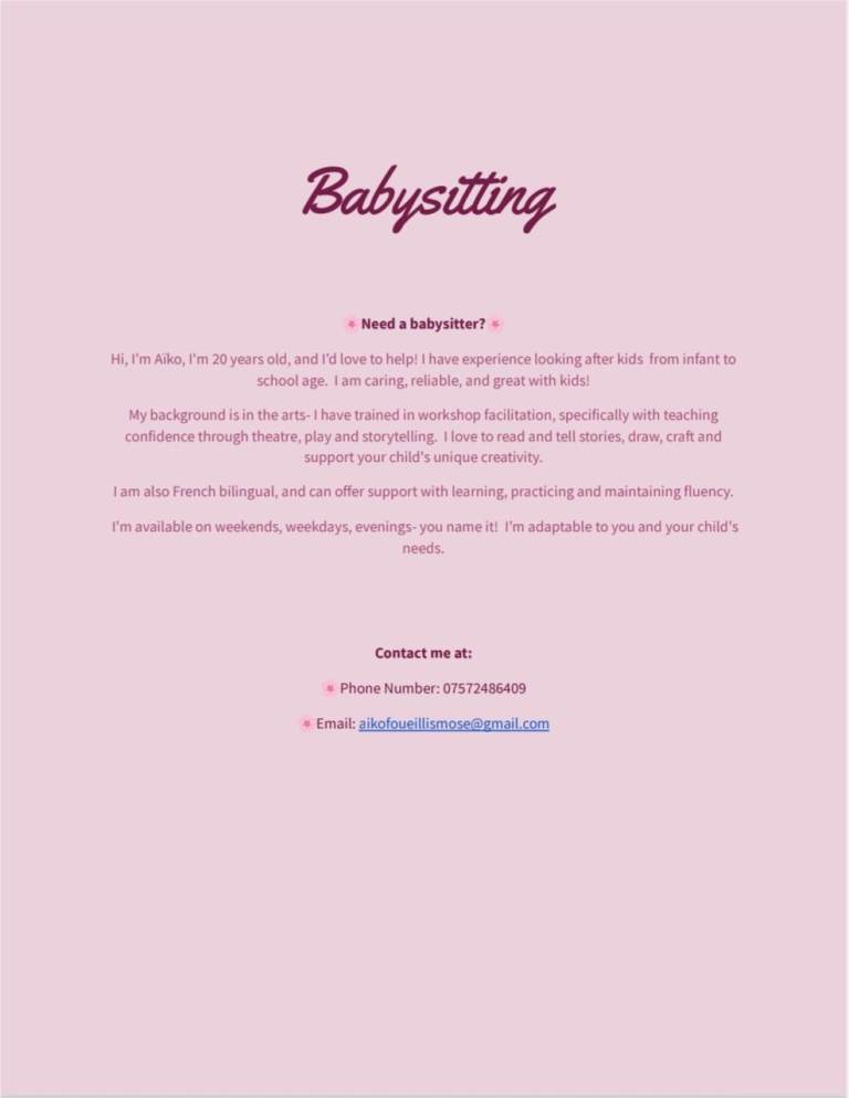 Babysitting services