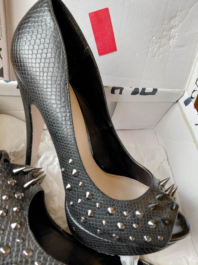 Black Studded High Heels