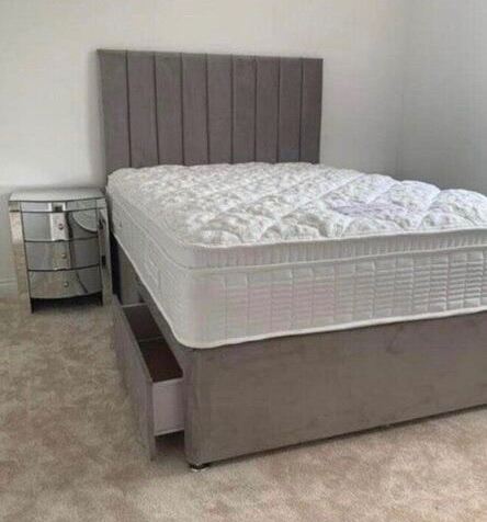 Brand new plush / crush velvet single double bed small double kingsize super king size divan beds 