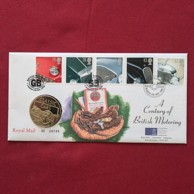 Coin cover - Centenary of British Motoring 1896~1996 medallion