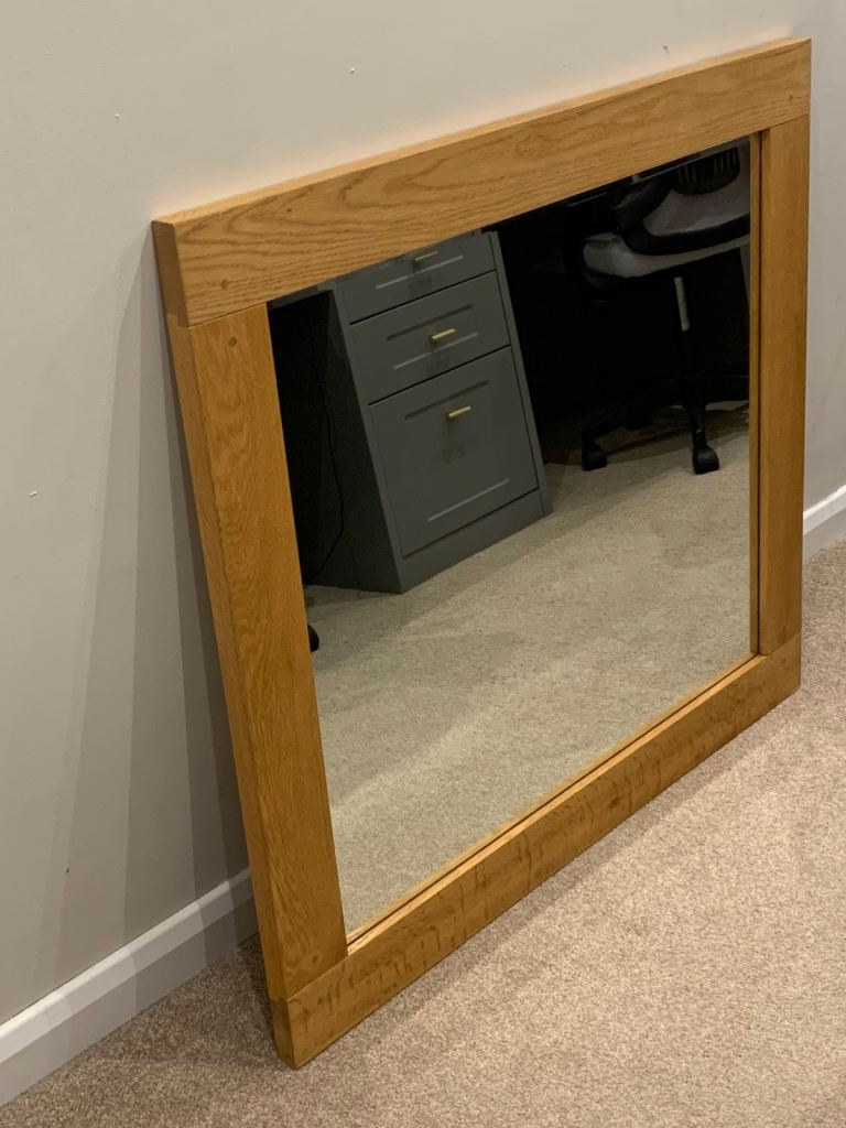 Solid Oak Square Mirror