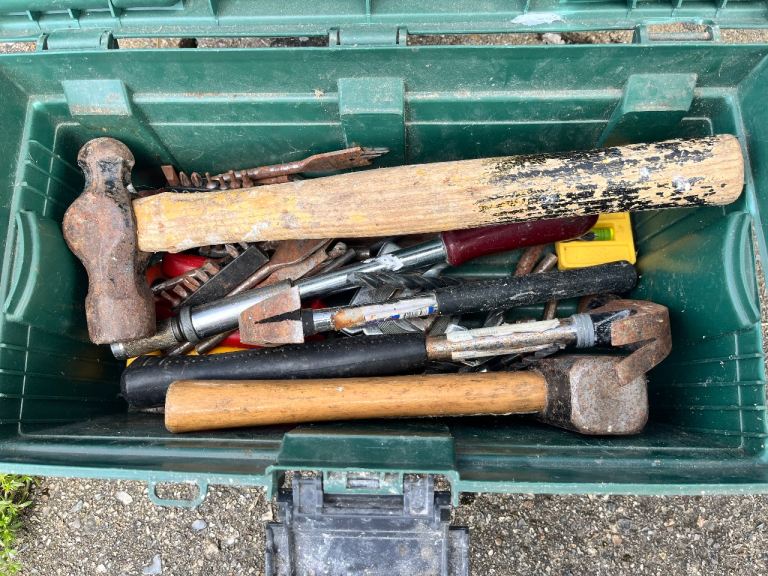 Green Toolbox with Assorted tools - Feel free to contact me!