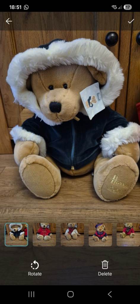 Harrods Limited Edition Christmas Teddy Bears x 9