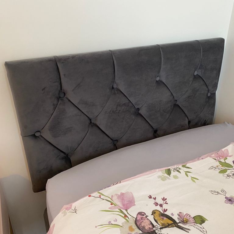 Divan Bed Single Headboard Elegant Chesterfield Plush Velvet 20" Height Padded Lined Headboard