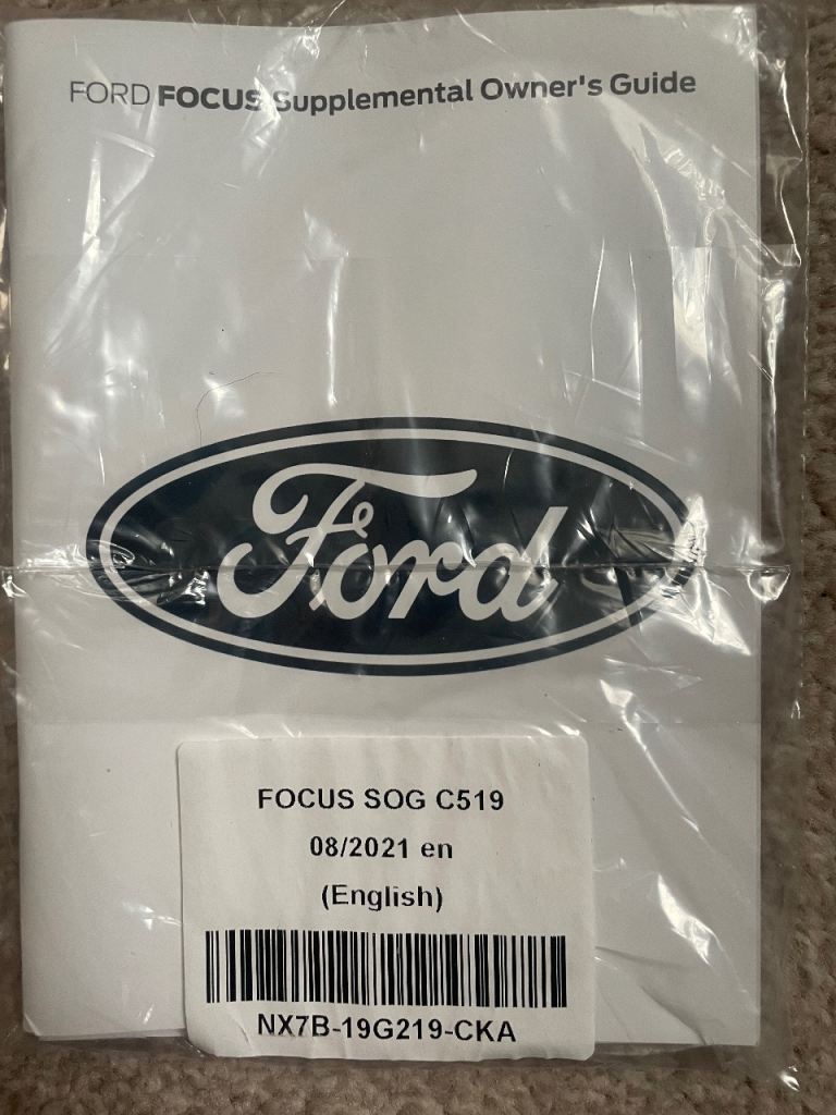 Ford focus 2019 onwards supplemental owners guide