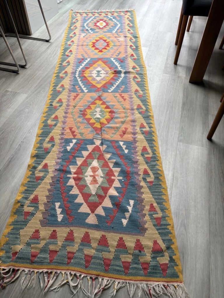 Stunning Hand Made Berber Kilim Rug / Runner Vintage Original Antique