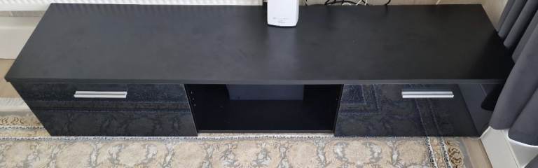 Black TV Unit with Drawers – Good Condition