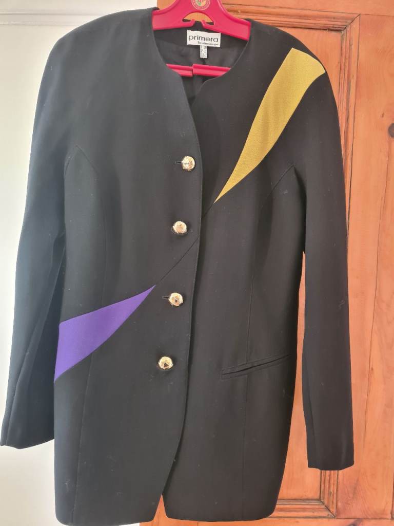 Stylish Black Women's Jacket with Gold Buttons – Good Condition