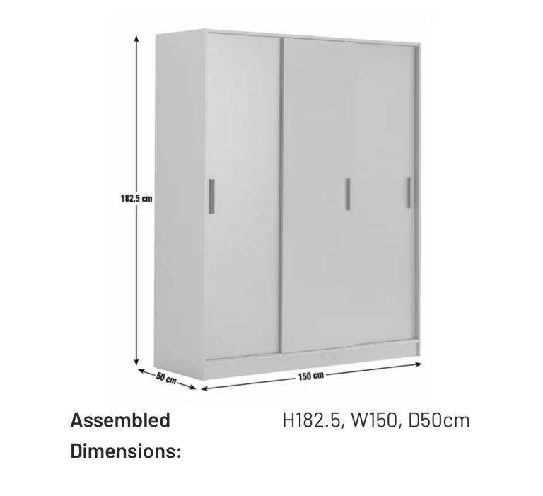 Modern White Sliding Door Wardrobe – Excellent Condition (Used 3 Months)
