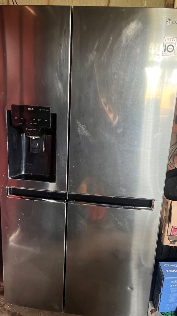 LG ThinQ American Fridge Freezer – Silver, Good Condition
