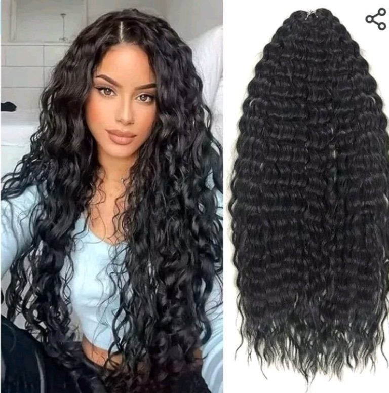 PORSMEER 3 Packs 22" Wave Crochet Hair Water Wave Twist Crochet Hair Deep