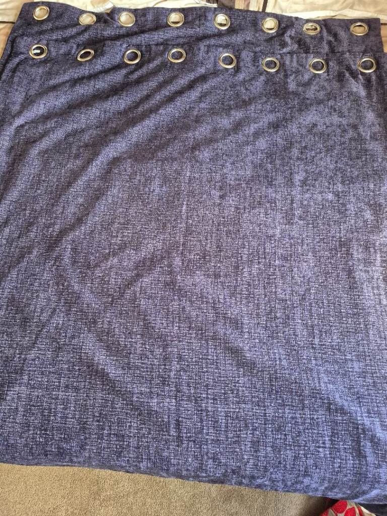 Purple/Aubergine Velour Eyelet Curtains (blackout lined)