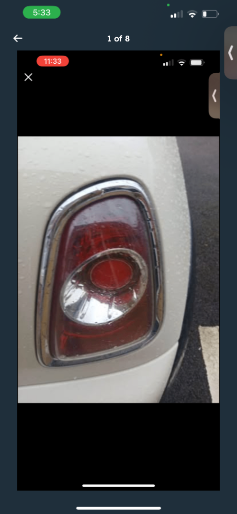 Mini r56 2011 back break light pair 