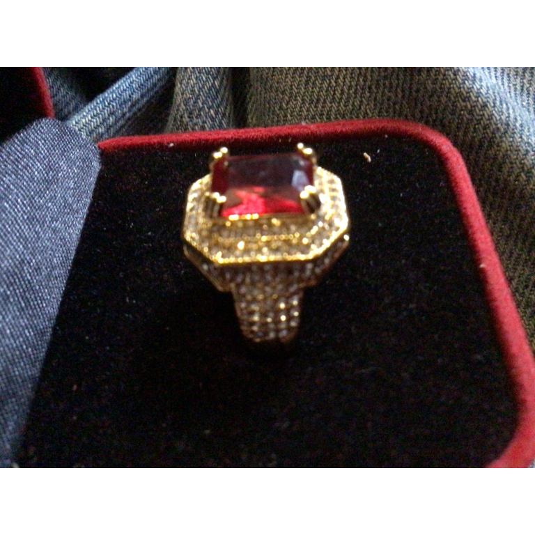 Woman Bling ring gold covered silver ring small size 
