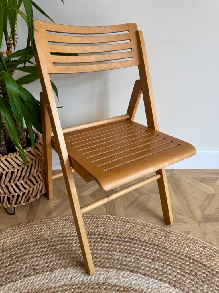 Vintage late 20th IKEA plywood 'Nikolaus' folding chair 