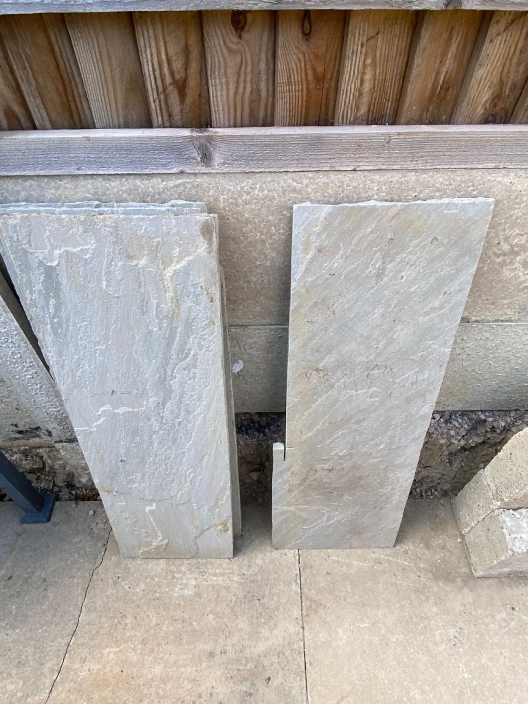 Stone Garden Paving Slabs - Grey, Good Condition