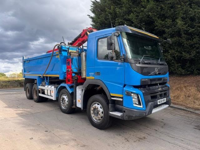 2019 Volvo FMX 420 E6 8x4 Thompsons steel tipper, Epsilon M125L crane & grab