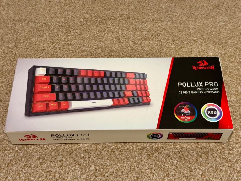 Redragon Pollux K628 Pro Mechanical Gaming Keyboard – RGB, As New