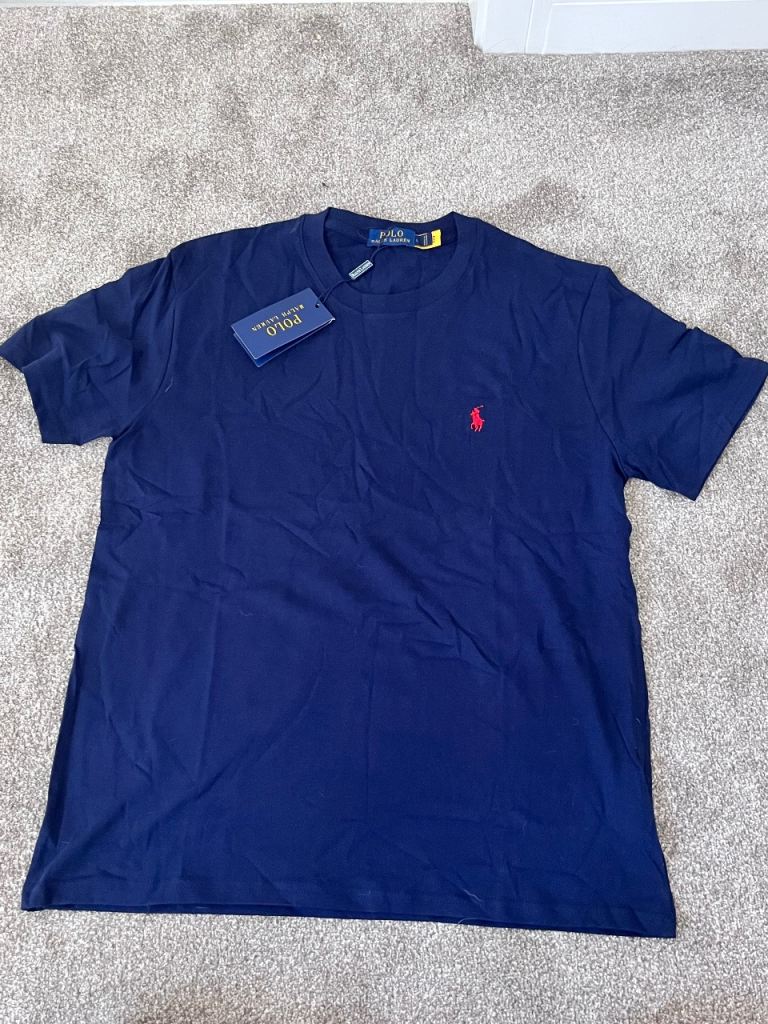 Polo Ralph Lauren T-Shirt – Navy Blue, Size L, Brand New with Tags