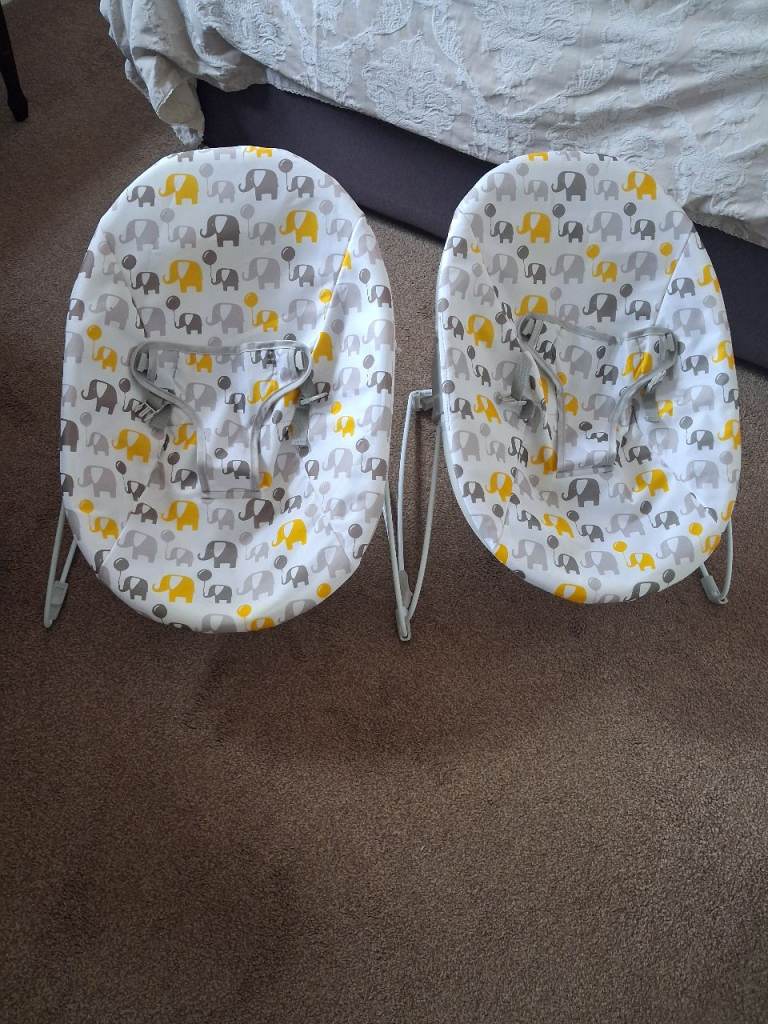 Red Kite Bambino Bouncer Twin Pack – Elephant Pattern, Good Condition