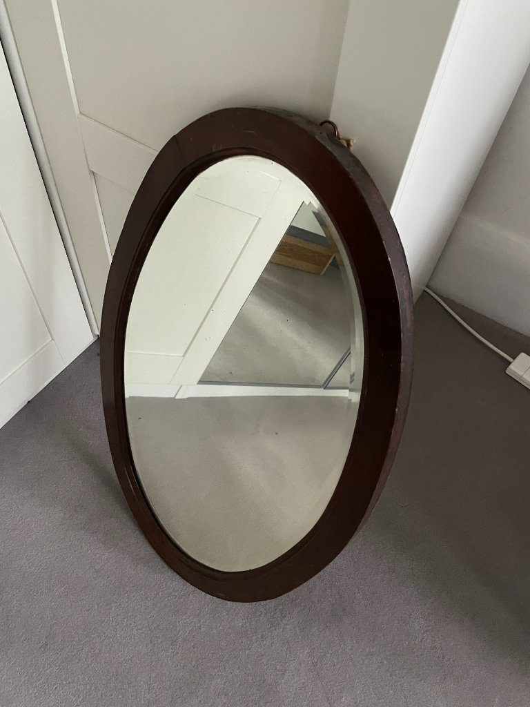 antique mahogany mirror 75x45 x 3.5 cms