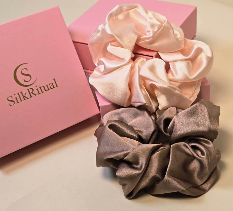 Silk Scrunchies 100 percent Silk Gift Box Set SilkRitual