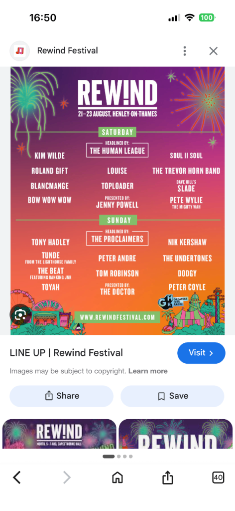 Rewind Festival weekend ticket 