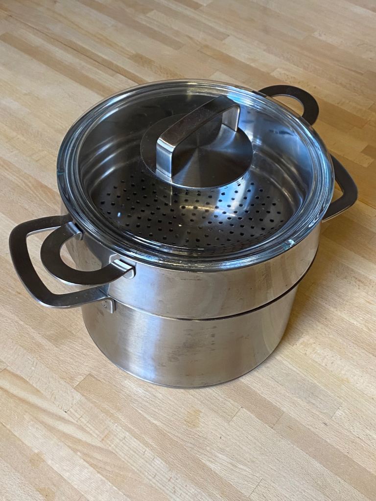 IKEA Stainless Steel Steamer Pot with Glass Lid – Good Condition