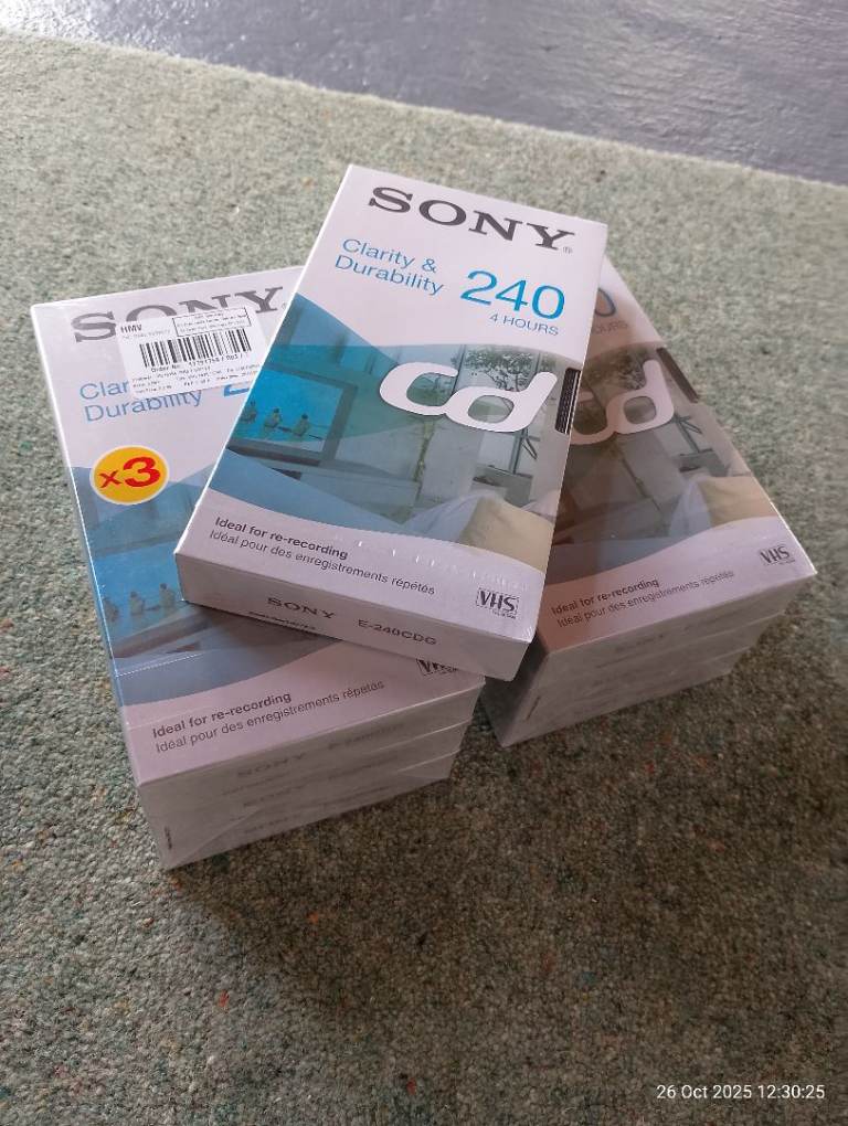 SONY New blank VHS Video tapes - Sealed  x7