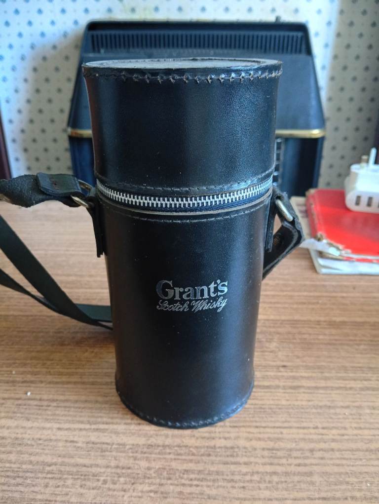 Vintage Grant's Scotch Whisky Hip Flask Set with Case