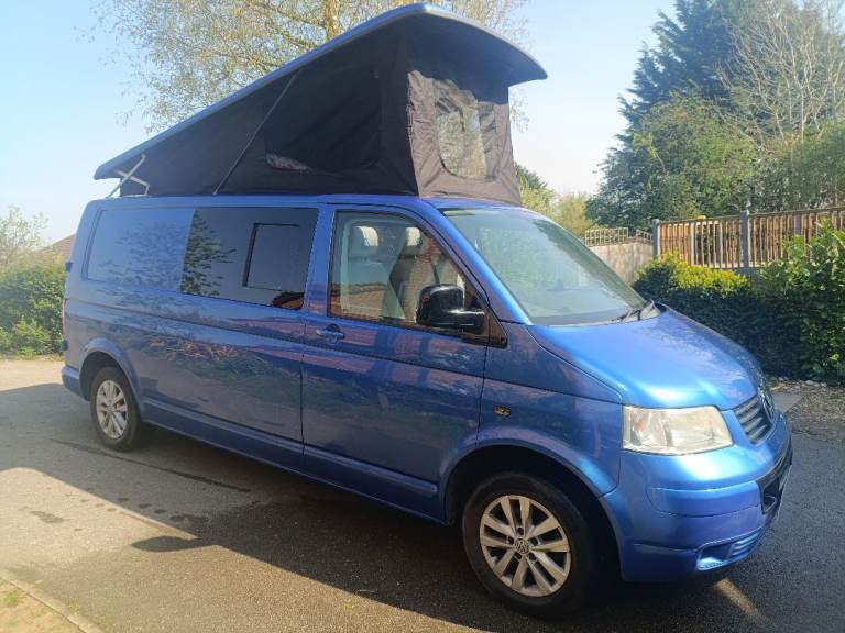 VW Campervan Blue with pop-top