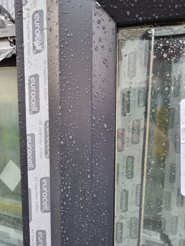 New UPVC Double Glazed Grey On White Windows 1665mm W x 1185mm H