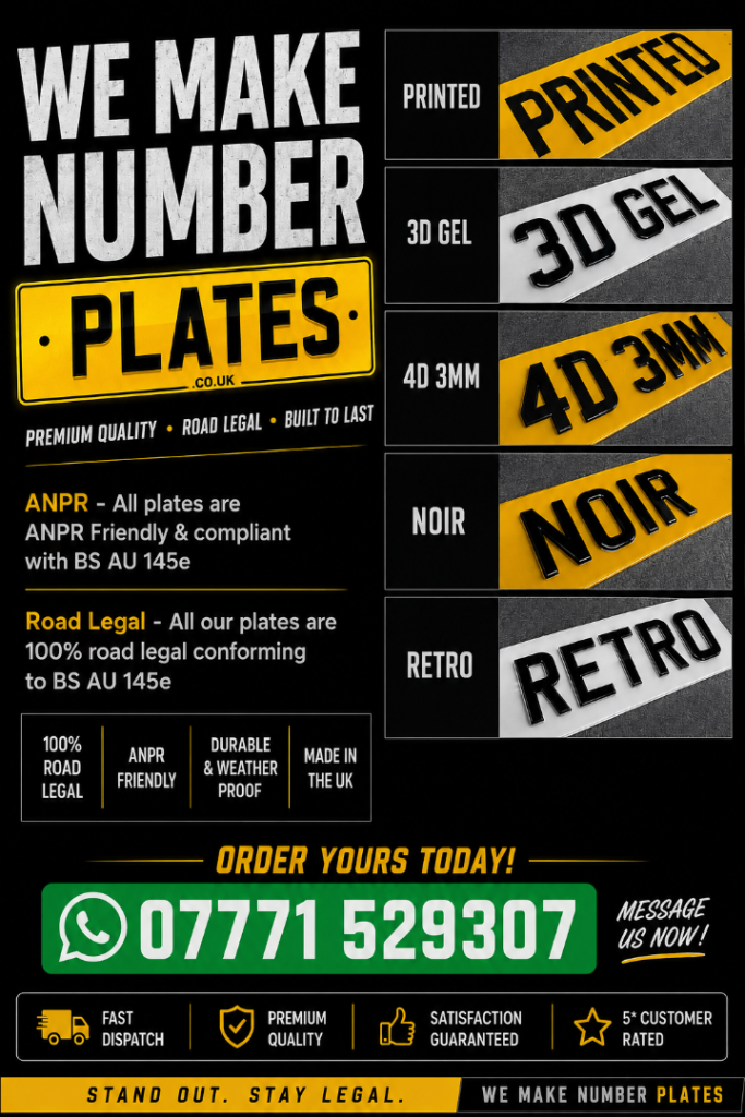 Premium Number Plates | 3D Gel | 4D 3MM | Road Legal | BS AU 145e