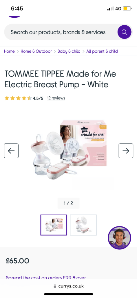 Unopened Tommee Tippee Made For Me Electric Breast Pump – New