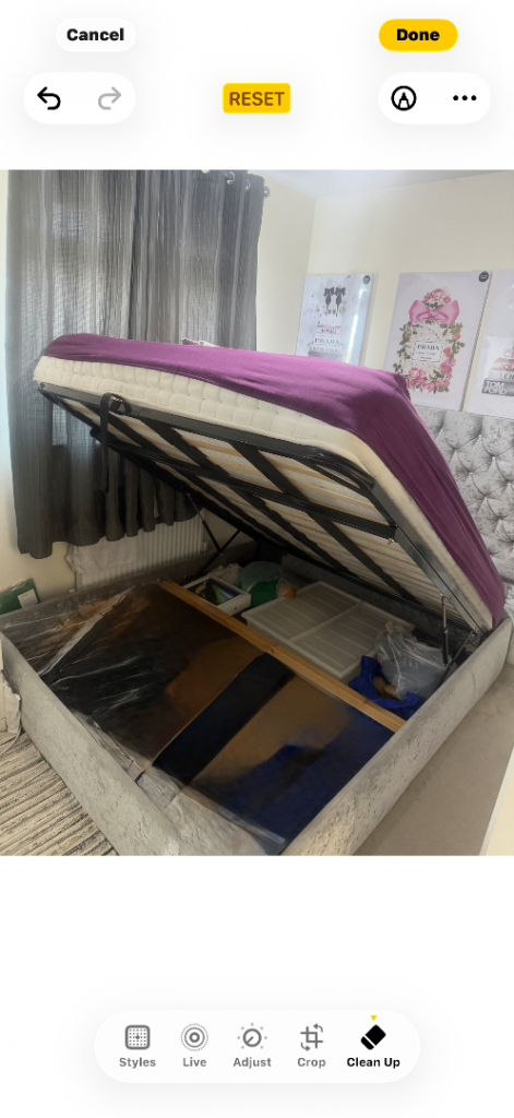 King size gas lift bed frame