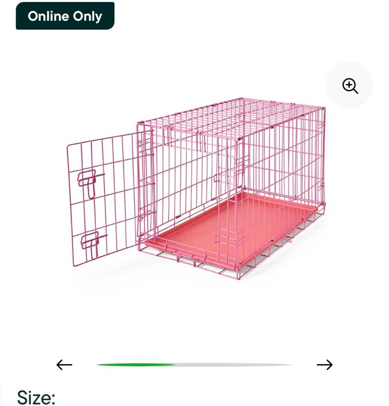 Small pink dog crate 