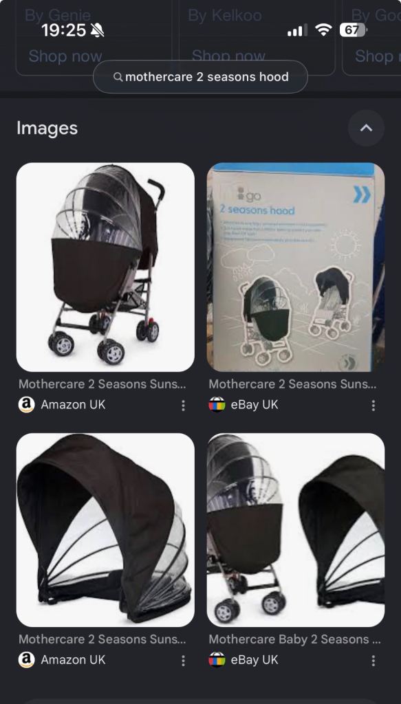 Mothercare 2 seasons hood