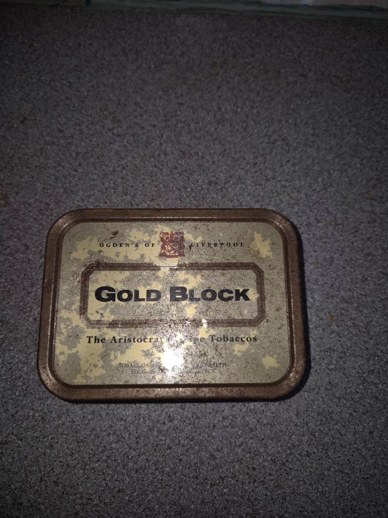 RARE ~ COLLECTORS ITEM ~ GOLD BLOCK, OGDEN'S OF LIVERPOOL.  METAL TIN BOXES £4 EACH PER BOX