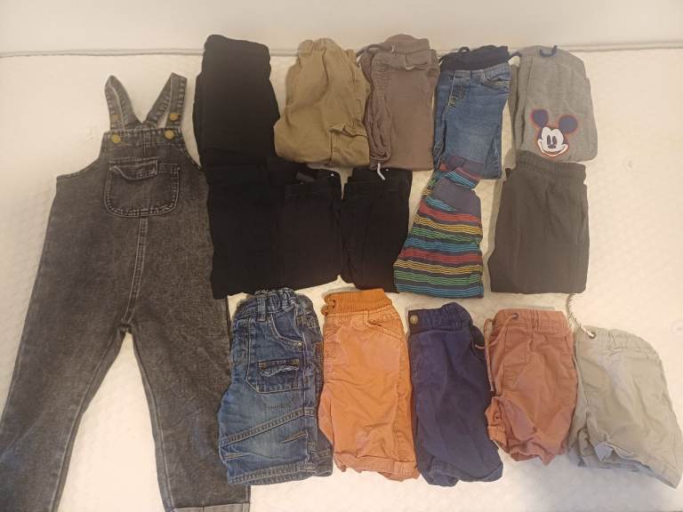 Bundle of Kids Trousers and Dungarees – Various Colours, Good Condition
