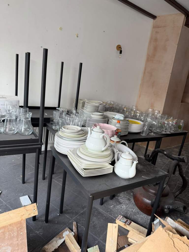 Set of 15 Black Metal cafe Dining Tables – Good Condition