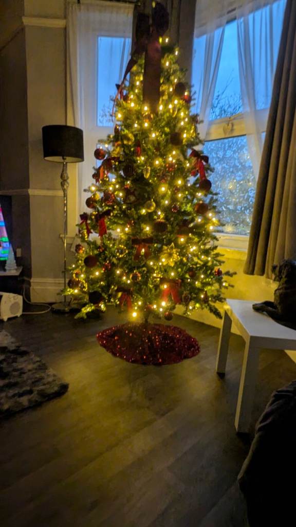 Brand new 7ft pre lit christmas tree ,boxed unopened 