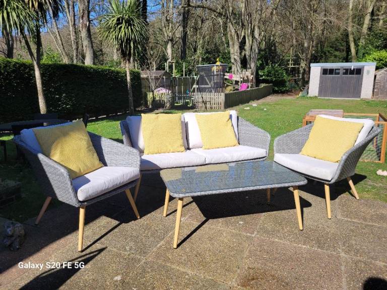 Grey rattan garden furniture, delivery available 