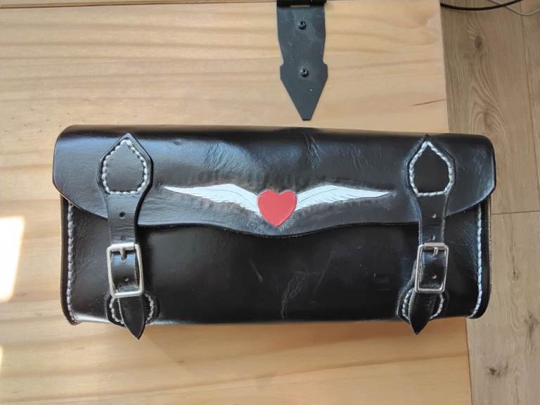 1/ Leather Motorcycle Tool Bag. 