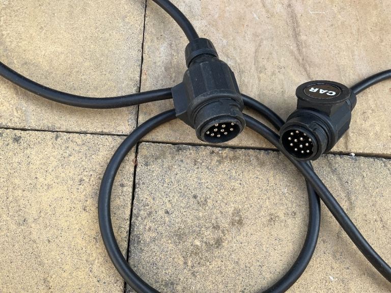 13Pin Male to 13 Pin Male Coiled Extension Cable Trailer Cable Lead 2 meters 